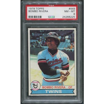 1979 Topps Baseball #449 Bombo Rivera PSA 8 (NM-MT)