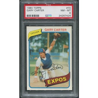 1980 Topps Baseball #70 Gary Carter PSA 8 (NM-MT)