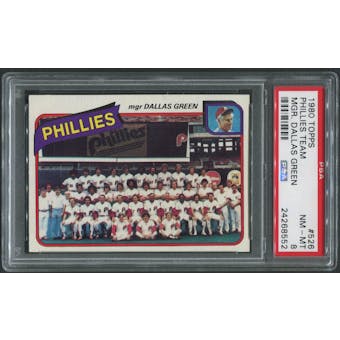 1980 Topps Baseball #526 Philadelphia Phillies Team Checklist PSA 8 (NM-MT)