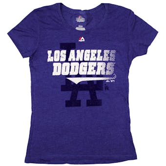 Los Angeles Dodgers Majestic Blue Take That Tee Shirt (Womens S)