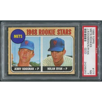 1968 Topps Baseball #177 Rookie Stars Nolan Ryan & Jerry Koosman Rookie PSA 7 (NM)