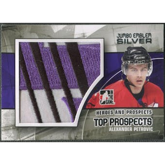 2010/11 ITG Heroes and Prospects #JM01 Alexander Petrovic Top Prospects Jumbo Emblem Silver /3