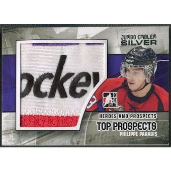 2010/11 ITG Heroes and Prospects #JM06 Philippe Paradis Top Prospects Jumbo Emblem Silver /3