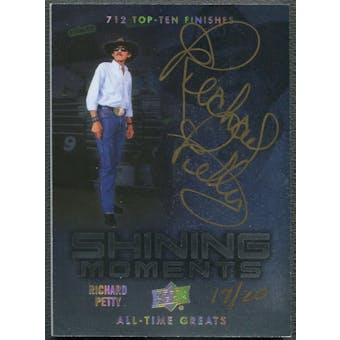 2012 Upper Deck All-Time Greats #SMRP5 Richard Petty Shining Moments 712 Top-Ten Finishes Auto #17/20