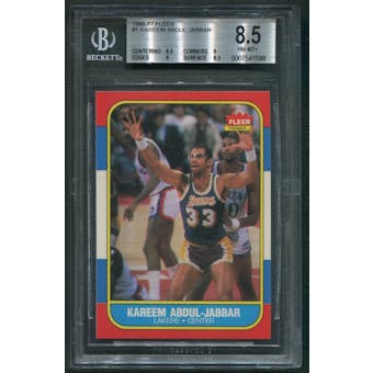 1986/87 Fleer Basketball #1 Kareem Abdul-Jabbar BGS 8.5 (NM-MT+)