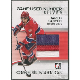 2009/10 ITG Heroes and Prospects #M37 Jared Cowen Game Used Number Silver /3