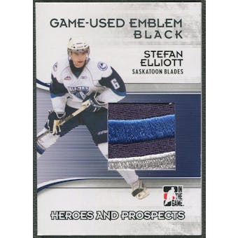 2009/10 ITG Heroes and Prospects #M36 Stefan Elliott Game Used Emblem Black /6