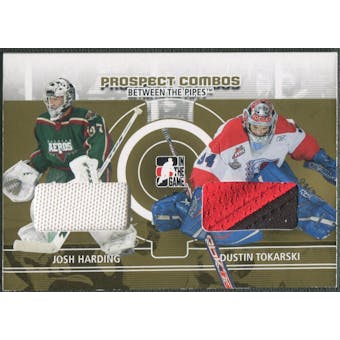 2008/09 Between The Pipes #PC08 Josh Harding & Dustin Tokarski Prospect Combos Gold Patch /10