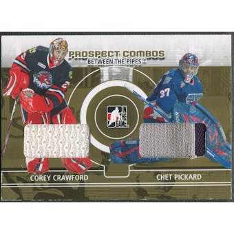 2008/09 Between The Pipes #PC10 Corey Crawford & Chet Pickard Prospect Combos Gold Patch /10