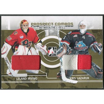 2008/09 Between The Pipes #PC12 Leland Irving & Kris Lazaruk Prospect Combos Gold Patch /10