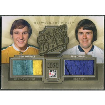2012/13 Between The Pipes #DD20 Gilles Meloche & Billy Smith Draft Day Gold Jersey /10
