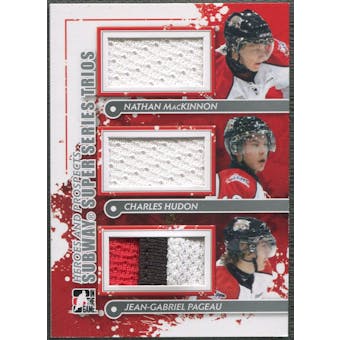 2011/12 ITG Heroes and Prospects #SST02 Nathan MacKinnon Charles Hudon Jean-Gabriel Pageau Silver Jersey /70