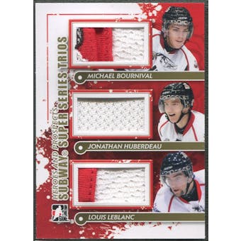 2011/12 ITG Heroes and Prospects #SST07 Michael Bournival Jonathan Huberdeau Louis Leblanc Gold Jersey /10