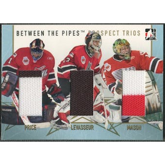 2006/07 Between The Pipes #PT07 Carey Price Jean-Philippe Levasseur Steve Mason Prospect Trios Gold Jersey /10