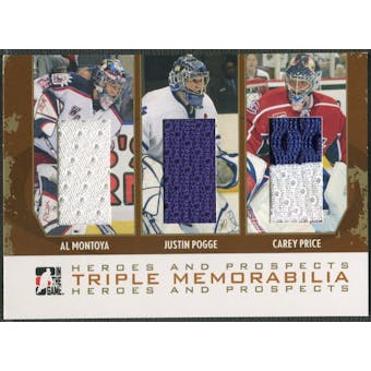 2007/08 ITG Heroes and Prospects #TM01 Al Montoya Justin Pogge Carey Price Gold Jersey /10