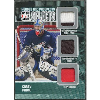 2009/10 ITG Heroes and Prospects #S04 Carey Price Selects Triple Jersey /19