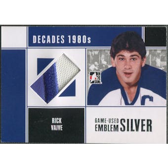 2010/11 ITG Decades 1980s #M56 Rick Vaive Game Used Emblem Silver /3