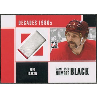 2010/11 ITG Decades 1980s #M65 Reed Larson Game Used Emblem Black /6