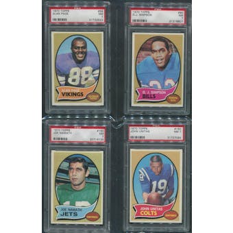 1970 Topps Football Complete Set (NM) With 4 PSA Graded Cards