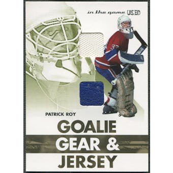 2003/04 ITG Used Signature Series #8 Patrick Roy Goalie Gear & Jersey Gold /10