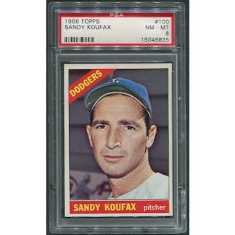 1966 Topps Baseball #100 Sandy Koufax PSA 8 (NM-MT)