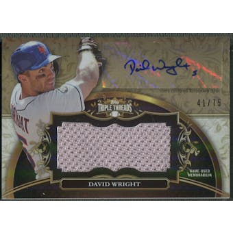 2013 Topps Triple Threads #DW David Wright Gold Unity Relic Jersey Auto #41/75