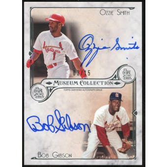 2014 Topps Museum Collection Dual Autographs #DDASG Bob Gibson Ozzie Smith 3/15