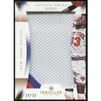 2012/13 Panini Immaculate Collection Numbers Patches #PE Patrick Ewing 34/36
