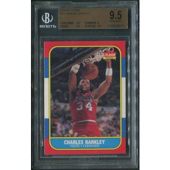 1986/87 Fleer Basketball #7 Charles Barkley Rookie BGS 9.5 (GEM MINT)