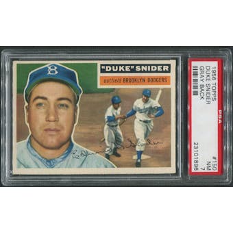 1956 Topps Baseball #150 Duke Snider Gray Back PSA 7 (NM)