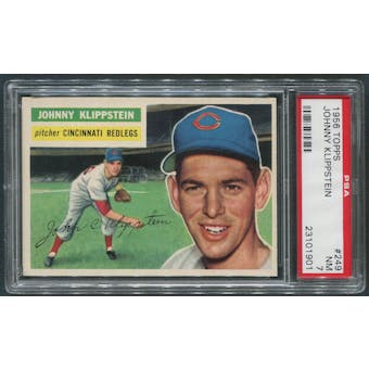 1956 Topps Baseball #249 Johnny Klippstein PSA 7 (NM)