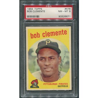1959 Topps Baseball #478 Roberto Clemente PSA 8 (NM-MT)
