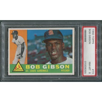 1960 Topps Baseball #73 Bob Gibson PSA 8 (NM-MT)