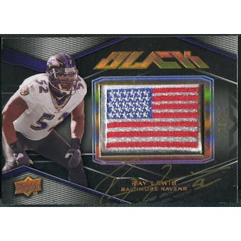 2009 UD Black #8 Ray Lewis Patch Flag Auto #24/25