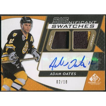 2008/09 SP Game Used #SSAO Adam Oates SIGnificant Swatches Patch Auto #02/10