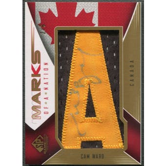 2009/10 SP Game Used #MNCW Cam Ward Marks of a Nation Black Gold Letter "A" Auto #2/6