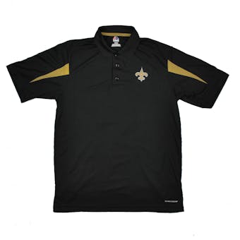 New Orleans Saints Majestic Black Field Classic Cool Base Performance Polo