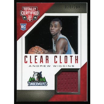 2014-15 Totally Certified Clear Cloth Jerseys Red #91 Andrew Wiggins Serial #26/299