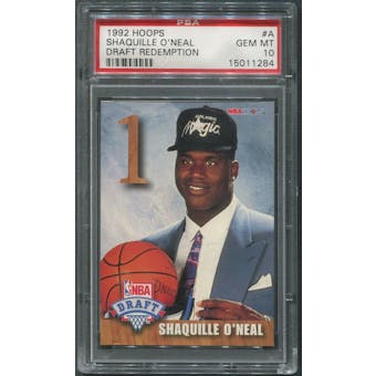 1992/93 Hoops #A Shaquille O'Neal Draft Redemption Rookie PSA 10 (GEM MINT)