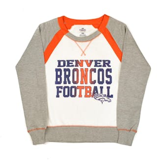 Denver Broncos Majestic Orange & Grey Counter IV Crew Fleece Sweatshirt (Womens S)