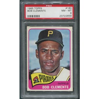 1965 Topps Baseball #160 Roberto Clemente PSA 8 (NM-MT)