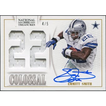2013 Panini National Treasures Colossal Materials Signature Jersey Numbers #23 Emmitt Smith 4/5