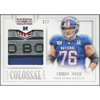 2013 Panini National Treasures Colossal Pro Bowl Materials Prime Patch Trophy Logo #25 Chris Snee 2/7