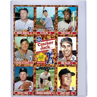 1982 Cracker Jack All Time Baseball Greats Uncut Sheet Set (Mint)