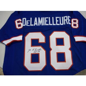Joe DeLamielleure Autographed Buffalo Bills Blue Football Jersey