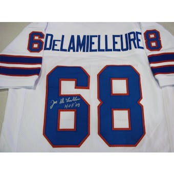 Joe DeLamielleure Autographed Buffalo Bills White Football Jersey