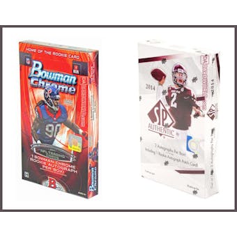 COMBO DEAL - 2014 Football Hobby Boxes (Bowman Chrome, SP Authentic)