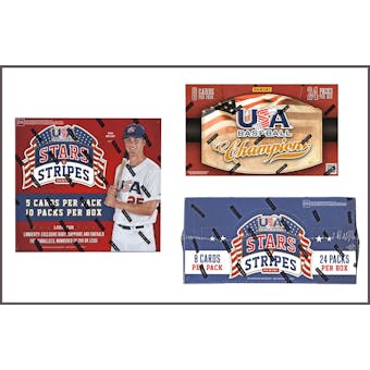 COMBO DEAL - Panini USA Baseball Boxes (2013 USA Champions, 2015 Stars & Stripes, 2015 Stars & Longevity)