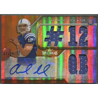 2012 Topps Triple Threads #110 Andrew Luck Gold Rookie Jersey Auto #12/25