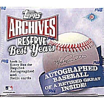 2002 Topps Archives Reserve Best Years Baseball Hobby Box
